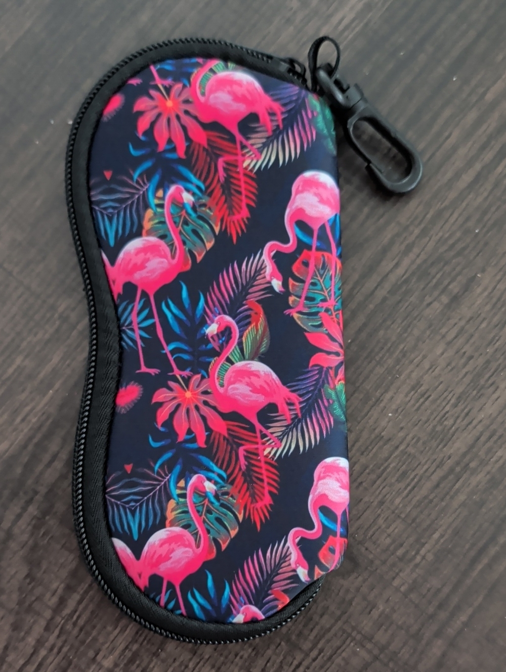 Neoprene Flamingo Print Sunglasses Case